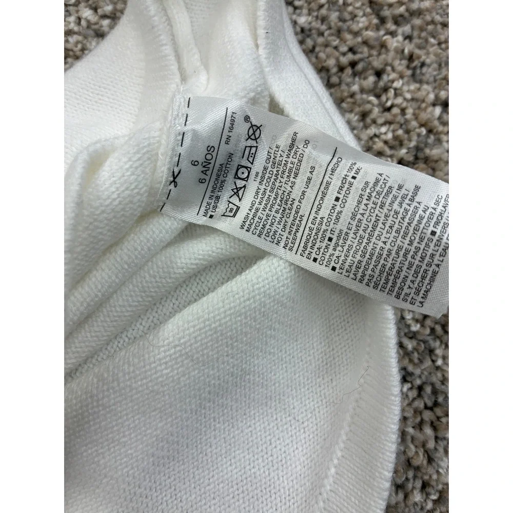 Janie and Jack Girls White Ruffle Trim Cardigan Size 6 NWT 100% Cotton #0519